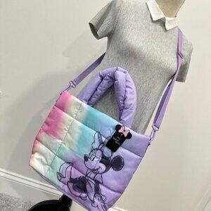 Disney Minnie Mickey Mouse Puffer Satchel Small Tote Crossbody Bag
